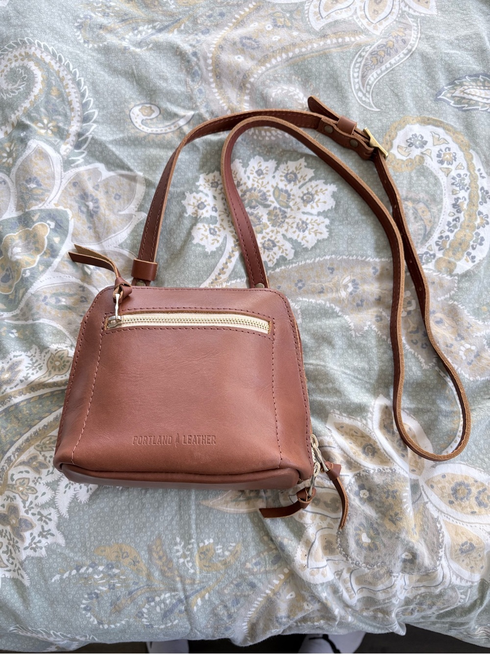 Portland Leather Honey Small Luna Crossbody Bag